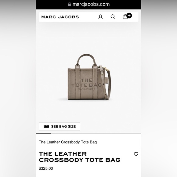 MARC JACOBS CEMENT THE LEATHER
CROSSBODY TOTE BAG - Picture 9 of 13